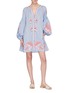 Figure View - Click To Enlarge - MARCH11 - 'Rose Power' belted floral embroidered mini dress