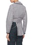 Back View - Click To Enlarge - 73184 - 'Lizzie' lace trim houndstooth check plaid cropped blazer