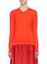 Main View - Click To Enlarge - 73182 - Pleated charmeuse back hem sweater