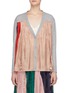 Main View - Click To Enlarge - 73182 - Colourblock pleated charmeuse panel cardigan