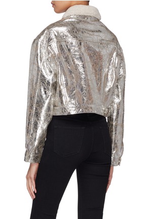 Back View - Click To Enlarge - SIMON MILLER - 'Morgo' cropped metallic crackle leather jacket