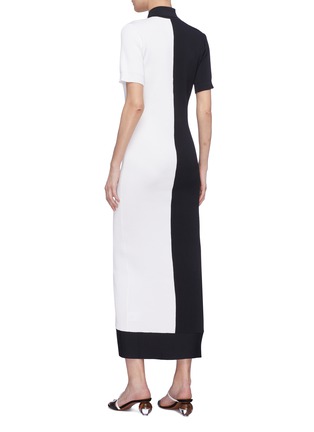 Back View - Click To Enlarge - SIMON MILLER - 'Laurin' button front colourblock rib knit polo dress