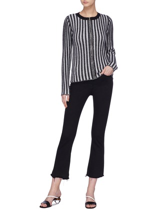 Figure View - Click To Enlarge - SIMON MILLER - 'Altona' stripe wool zip cardigan