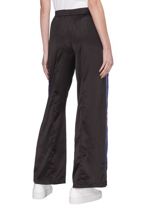 Back View - Click To Enlarge - OPENING CEREMONY - Zip cuff stripe outseam satin wide leg track pants