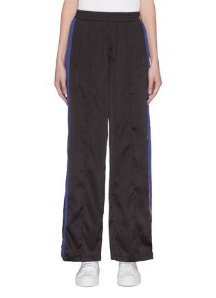 Main View - Click To Enlarge - OPENING CEREMONY - Zip cuff stripe outseam satin wide leg track pants