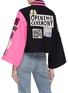 Back View - Click To Enlarge - OPENING CEREMONY - Mix logo patch colourblock cropped varsity jacket