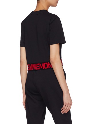Back View - Click To Enlarge - OPENING CEREMONY - Logo jacquard hem cropped T-shirt