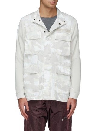 Main View - Click To Enlarge - NIKE - Contrast sleeve camouflage print ripstop shirt jacket
