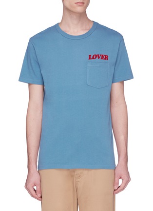 Main View - Click To Enlarge - 10017 - 'Lover' print chest pocket T-shirt