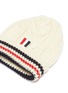 Detail View - Click To Enlarge - THOM BROWNE  - 'Aran' stripe wool cable knit beanie