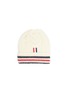Main View - Click To Enlarge - THOM BROWNE  - 'Aran' stripe wool cable knit beanie
