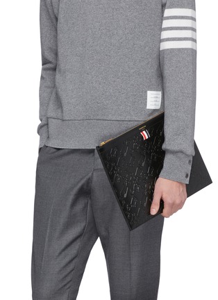 Figure View - Click To Enlarge - THOM BROWNE  - Animal embossed leather document holder