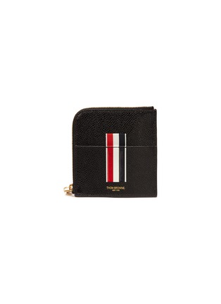 Main View - Click To Enlarge - THOM BROWNE  - Stripe pebble grain leather zip wallet