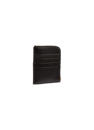 Figure View - Click To Enlarge - THOM BROWNE  - Stripe pebble grain leather zip wallet