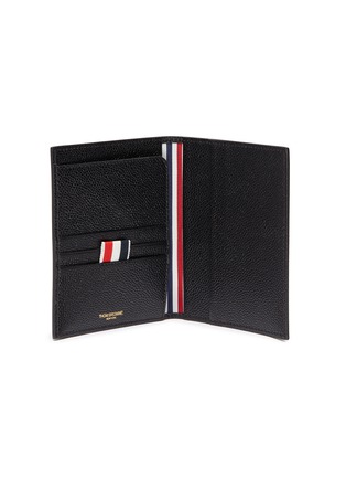 Figure View - Click To Enlarge - THOM BROWNE  - Stripe pebble grain leather passport holder