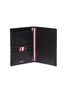 Figure View - Click To Enlarge - THOM BROWNE  - Stripe pebble grain leather passport holder