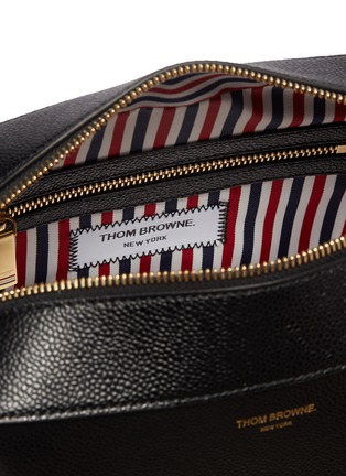 Detail View - Click To Enlarge - THOM BROWNE  - Stripe panel leather camera bag