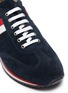 Detail View - Click To Enlarge - THOM BROWNE  - Stripe suede sneakers