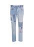 Main View - Click To Enlarge - 10720 - Mix badge appliqué patchwork jeans