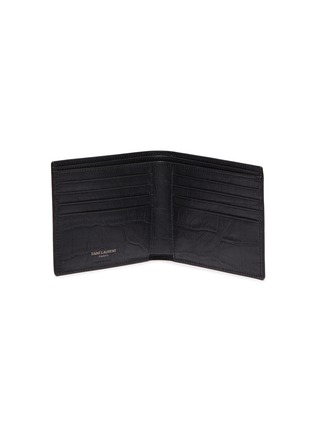 Figure View - Click To Enlarge - SAINT LAURENT - Croc embossed leather bifold wallet