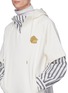 Detail View - Click To Enlarge - FENG CHEN WANG - Layered stripe sleeve hoodie
