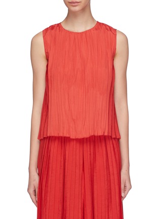 Main View - Click To Enlarge - VINCE - Pleated crepe top