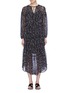 Main View - Click To Enlarge - VINCE - Brushstroke print silk crepe dress