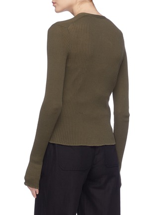 Back View - Click To Enlarge - VINCE - Lettuce edge rib knit cardigan