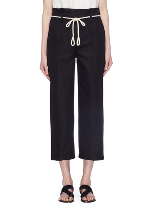 Main View - Click To Enlarge - VINCE - Rope belt cropped wide leg pants