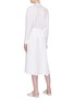 Back View - Click To Enlarge - VINCE - Gathered waist crinkled chiffon panel crepe dress