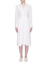 Main View - Click To Enlarge - VINCE - Gathered waist crinkled chiffon panel crepe dress