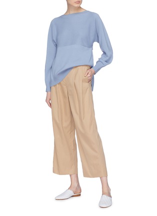 Figure View - Click To Enlarge - VINCE - Pleated wide leg poplin pants