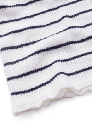  - VINCE - Lettuce edge stripe cashmere rib knit sweater