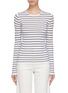 Main View - Click To Enlarge - VINCE - Lettuce edge stripe cashmere rib knit sweater