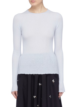 Main View - Click To Enlarge - VINCE - Lettuce edge cashmere rib knit sweater