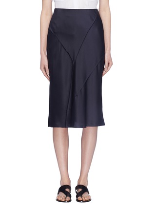 Main View - Click To Enlarge - VINCE - Raw edge silk bias skirt