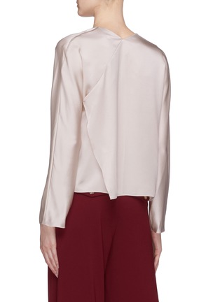 Back View - Click To Enlarge - VINCE - Drape panel silk satin mock wrap blouse