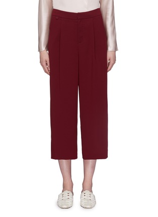 Main View - Click To Enlarge - VINCE - Pleated satin culottes