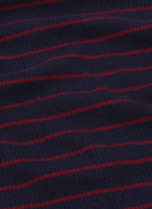  - VINCE - Lettuce edge stripe cashmere rib knit sweater