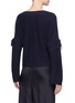 Back View - Click To Enlarge - VINCE - Tie sleeve wool knit boat neck top