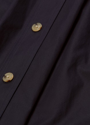 Detail View - Click To Enlarge - VINCE - Button front pleated poplin A-line skirt