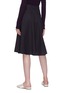 Back View - Click To Enlarge - VINCE - Button front pleated poplin A-line skirt