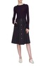 Figure View - Click To Enlarge - VINCE - Button front pleated poplin A-line skirt