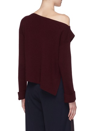 Back View - Click To Enlarge - VINCE - Foldover panel one-shoulder cashmere sweater
