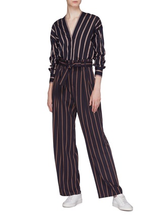 Figure View - Click To Enlarge - VINCE - Concealed placket stripe blouse
