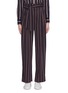 Main View - Click To Enlarge - VINCE - Belted stripe wide leg pants