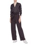 Figure View - Click To Enlarge - VINCE - Belted stripe wide leg pants