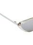 Detail View - Click To Enlarge - LINDA FARROW - Acetate front metal mirror narrow cat eye sunglasses