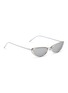 Figure View - Click To Enlarge - LINDA FARROW - Acetate front metal mirror narrow cat eye sunglasses
