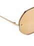 Detail View - Click To Enlarge - LINDA FARROW - Mirror oversized angular frame metal sunglasses
